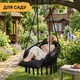 Подвесное кресло-качалка LEOBRO, плетеное Boho Deluxe Pro XL 80 см Black (LB-1142) - изображение 9