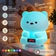Дитячий акумуляторний нічник – Bluetooth колонка з RGB-підсвіткою та годинником Ведмедик - изображение 2
