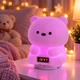 Дитячий акумуляторний нічник – Bluetooth колонка з RGB-підсвіткою та годинником Ведмедик - изображение 3