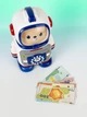 Скарбничка сейф дитячий, банка для грошей «Космонавт» MK 5061 з кодовим замком, світлом і звуком (біло-синій) - зображення 6