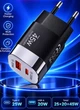 Зарядное устройство Блок быстрой зарядки для телефона 45W 25+20 PD USB Type-C + USB-A QC Fast Charging Быстрая зарядка iPhone Black - изображение 2