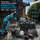 Аккумуляторная мойка высокого давления Krafftec Germany PRO 48 В 8 А·ч 45 бар ручная автомойка 330 л ч бесщеточная минимойка с 2 АКБ самовсасыванием воды шлангом фильтром пенной насадкой кейсом синяя для автомобиля велосипеда сада дачи - изображение 1