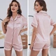 Комплект женской пижамы Lesko 2349 Розовый M рубашка с коротким рукавом и шортами одежда для дома - изображение 3