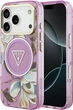 Etui Guess IML Glitter Flowers Triangle MagSafe do Apple iPhone 17 Pro/18 Pro Violet (GUHMP18LHFLPEDU) - obraz 1