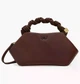 Женская кожаная сумка с логотипом GANNI Small Bou Bag Шоколадный - изображение 1