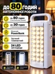 Аккумуляторная лампа портативная 24 LED светодиода переносной фонарь для аварийного освещения во время блекаута и отключения электроэнергии, для дома, кемпинга, туризма, с функцией павербанка и USB портом, 2 режима, до 80 часов работы - изображение 2
