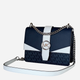 Сумка кросс-боди через плечо женская маленькая Michael Kors Greenwich Small Color-Block Signature Logo Синяя (197853429604) - изображение 1