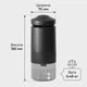 Портативная аккумуляторная кофемолка жерновая 12W с USB 1800 мАч Черная — беспроводная мини кофемолка с керамическими жерновами для кофе и специй - изображение 2