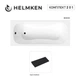 Ванна акриловая Helmken Edelva 140x70 см (D343585S12) комплект 2 в 1: прямоугольная ванна, Черный подголовник - изображение 2