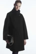 Пальто жіноче COS funnel-neck boiled-wool coat 1210672001 S Чорний - зображення 3