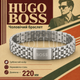 HUGO BOSS мужской браслет серебристый из нержавеющей стали 220 мм, браслет на руку с магнитным замком в подарочной коробке - изображение 1