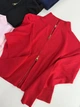 Женский Пуловер Красная Кофта Однотонная Базовая Зип Oversize (403461) - изображение 2