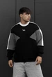 Мужской свитшот стафф черный темно-серый однотонный с логотипом оверсайз на флисе Staff black & dark gray logo oversize fleece XXL (404171) - изображение 1