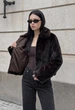 Жіноча Шуба Стаф Темно-коричнева З Блискавкою Зимова Staff Wi Zip Dark Brown S (404389) - зображення 3
