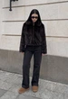 Жіноча Шуба Стаф Темно-коричнева З Блискавкою Зимова Staff Wi Zip Dark Brown S (404389) - зображення 5