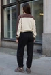 Женские леггинсы спортивные стаф черные с логотипом на флисе Staff ki black logo fleece M (403715) - изображение 2