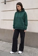 Женский худи стаф темно-зеленый оверсайз на флисе Staff lav dark green oversize fleece L (404166) - изображение 5