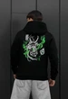 Мужской худи стаф черный с неоновым принтом дракона на флисе Staff black neon dragon fleece S (404175) - изображение 1