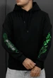 Мужской худи стаф черный с неоновым принтом дракона на флисе Staff black neon dragon fleece S (404175) - изображение 3