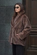 Жіноча Шуба Стаф Коричнева Штучна Шкіра Елегантна Staff Pu Brown XS (404394) - зображення 3