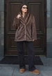 Жіноча Шуба Стаф Коричнева Штучна Шкіра Елегантна Staff Pu Brown XS (404394) - зображення 6