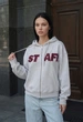 Жіноче худі Staff fiz gray melange logo oversize M-L - изображение 1
