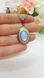 Кулон медальон открывается на шнурке искусственный лунный камень - изображение 8