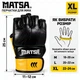 Рукавиці для MMA та бойового самбо Matsa XL, натуральна шкіра, чорні з жовтим 2011-XL-G - зображення 9