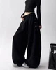 UNISEX oversize брюки с декоративной шнуровкой сбоку / Черный 42-50 / BASED 0227520 - изображение 1