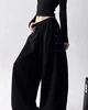 UNISEX oversize брюки с декоративной шнуровкой сбоку / Черный 42-50 / BASED 0227520 - изображение 5