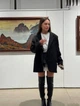 Женский оверсайз пиджак на подкадке / Черный M-L / BASED 0418701 - изображение 5