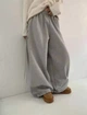 UNISEX oversize штани з декоративною шнурівкою збоку / Чорний 42-50 / BASED 0227521 - зображення 1