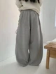 UNISEX oversize штани з декоративною шнурівкою збоку / Чорний 42-50 / BASED 0227521 - зображення 5