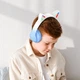 Беспроводные наушники HOCO W42 Cat Ear Bluetooth 5.3 с кошачьими ушками LED-подсветкой TF AUX Голубые с белым - изображение 4