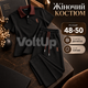 Женский костюм 48–50 черный из турецкой двунитки, футболка-поло с коротким рукавом и брюки свободного кроя - изображение 1