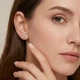 Золоті сережки-гвоздики з фіанітами 585 проби. з40076 - изображение 8