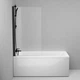Шторка для ванни AM.PM Gem 80x140 см поворотна прозоре скло black W90UBS-D080-140BT - зображення 5