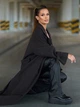 Кашемировое удлиненное демисезонное однобортное пальто с поясом ISSA PLUS 15866 XXL темно-коричневое (issa2007682863747) - изображение 4