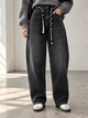 Джинсы женские Vanver 82216 baggy MOM бананы американки с поясом 25 черные - изображение 1