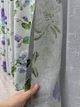 Комплект готовых штор VR-Textil Лен с цветочным принтом «Прованс» № 2084ш Светло-серый с фиолетовым 200х270 см 2 шт (32-493) - изображение 7