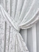 Комплект готовых штор VR-Textil Лен мрамор Royal Touch № 2009ш Белый 100х270 см 2 шт (31-0115) - изображение 5