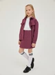 Юбка для девочки на запах JUJU Color Bug теплая с подкладкой, из шерсти, на пуговице и крючке - Бордово-розовая 122-128 - изображение 1