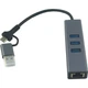 Концентратор USB 3.0 Type-C/Type-A to RJ45 Gigabit Lan, 3*USB 3.0, cable 13 cm Dynamode (DM-AD-GLAN-U3) - изображение 2