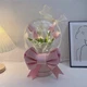 Букет из искуственных цветов DIY Pink + White тюльпаны в прозрачном шаре с подсветкой набор для букета - изображение 3