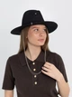 Шляпа Федора женская D.Hats из рафия с двойной цепью серебро черная - изображение 3