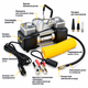 Автомобільний двопоршневий компресор Air Compressor 628-4x4 150 Вт 12 В 85 л/хв з манометром і сумкою - изображение 8