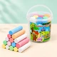 Мел цветной для рисования Jumbo, 15 цветов, круглый, в пластиковом ведре (Мел для доски и асфальта) - изображение 1