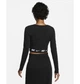 Спортивний топ жіночий Nike Tape Long-Sleeve Crop Top Black Dx2315-010 S Чорний DX2315-010 - зображення 3
