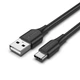 Дата кабель USB 2.0 AM to USB-C 1.0m 3A black Vention (CTHBF) - изображение 1