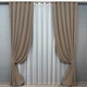Комплект штор VR-Textil Мікровелюр Petek 150х270 2шт і Тюль 400х270 1701ш-1153т Капучино з білим 71-055/3 - зображення 1